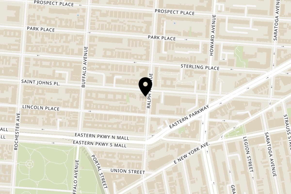 Map showing the location of BB's Burger Factory Inc. on 560 Ralph Ave in Brooklyn